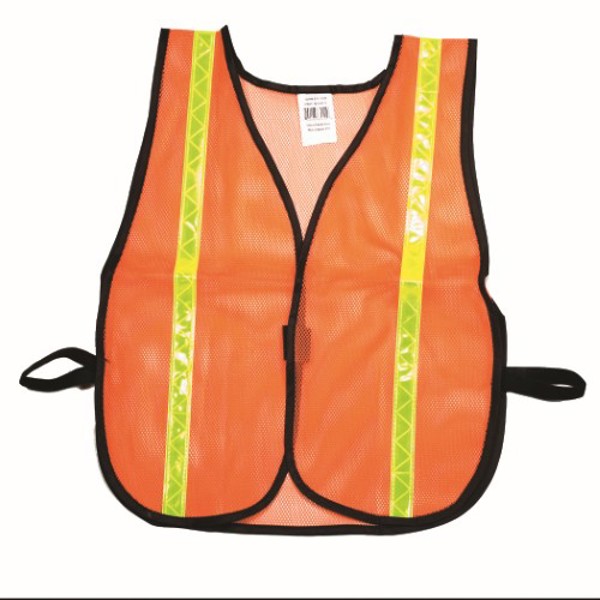 Mutual Industries 16300-13875 Safety Vest Orange Mesh with Black Lime