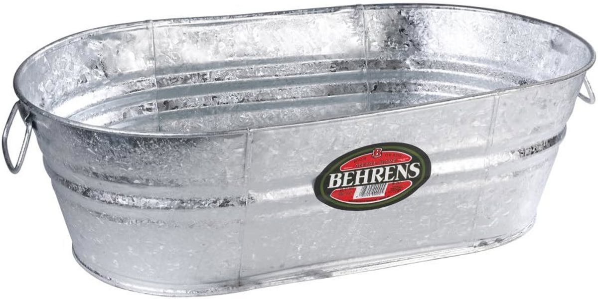 Behrens Manufacturing 000-OV Oval Wash Tub 2 Gal Galvanized Steel