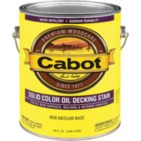 Cabot 1608 Solid Oil Deck Stain 1 Gal Medium Base