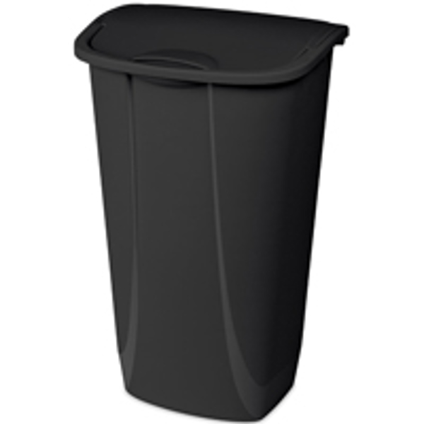 Sterilite 10759006 Wastebasket 11 Gal Capacity Black Plastic Swing Lid Closure