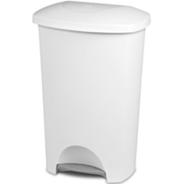 Sterilite 10968004 Step-On Wastebasket 11 Gal White