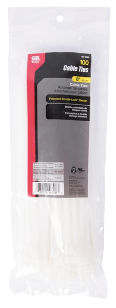 GB-Gardner Bender 46-308 Double Lock Cable Tie 8 In 75 Lb Natural