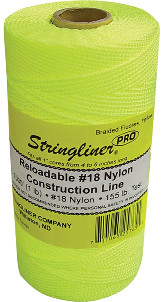 STRINGLINER BY U.S. TAPE CO 35765 Replacement Twine 1000 L Nylon Fluorescent Yellow