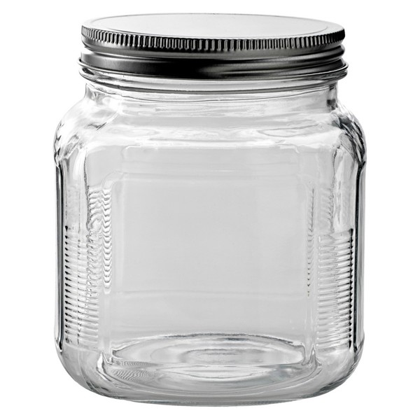 Anchor Hocking 85812AHG17 Cracker Jar 32 Oz with Brushed Aluminum Lid