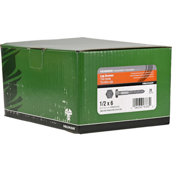 Hillman Group 812104 Galvanized Lag Screw 1/2 In X 6 In