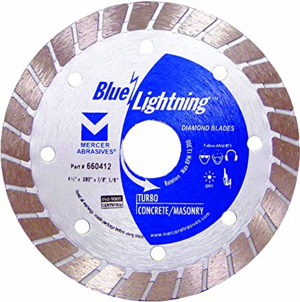 Mercer Abrasives 660412 Turbo Blade 4.5 Inch Diameter 0.080 Inch Thickness 7/8 5/8 Inch Arbor