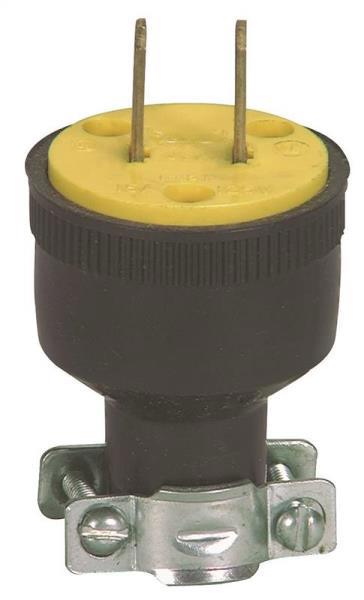 Eaton-Cooper Wiring 1723-BOX Non-Grounded Electrical Plug Black 125VAC 15A 2 Pole 2 Wire