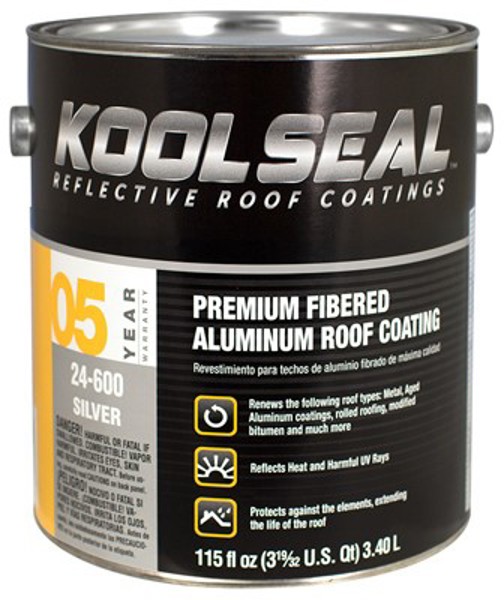 KST COATINGS COATING ROOF 1 Gal Aluminum Premium Kool Seal Liquid Silver 1.03 SG 105 Deg Flash Point