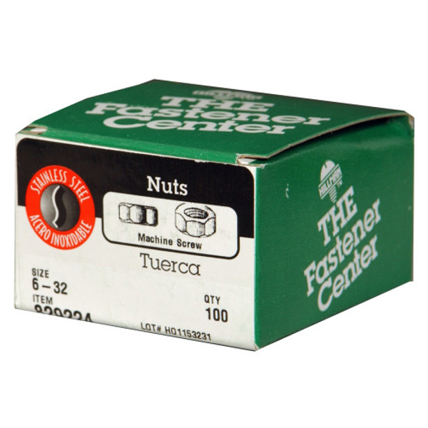 Hillman Group 829224 Nut Screw Machine 6-32 Coarse and Fine Thread Hex Machine Screw Nut