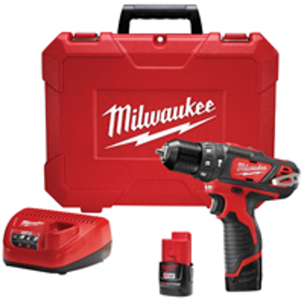Milwaukee 2408-22 M12 3/8 In Hammer Drill Driver Kit Cordless