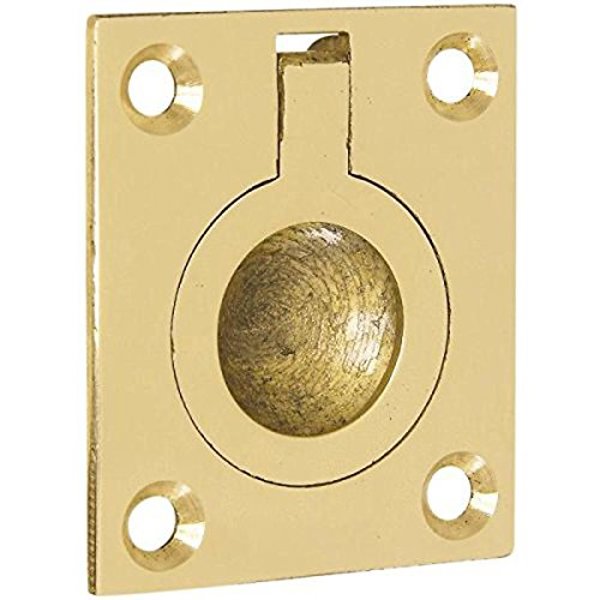 National Hardware N219-063 Flush Ring Pull Solid Brass Brass