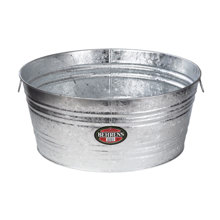 2 Wash Tub 14 Gal Galvanized Steel Round