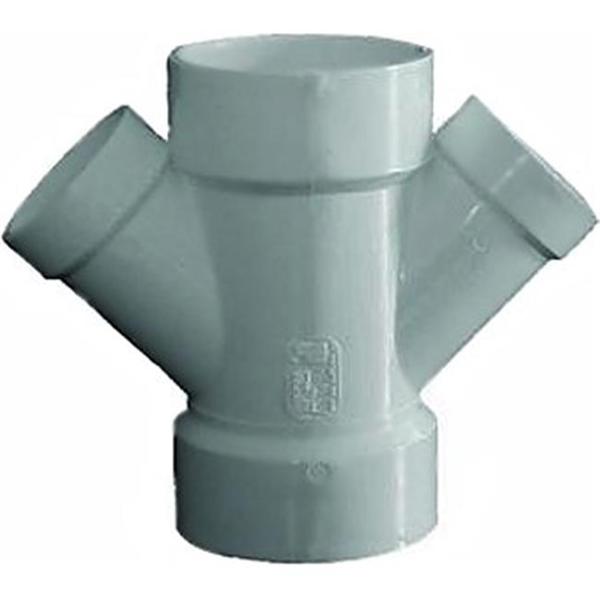 Genova Products 73442 PVC Double Wye 4x4x2x2 Reducing DWV Red