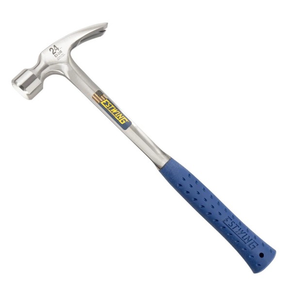Estwing MFG CO E3-22S Framing Hammer 22 Oz 16 In Straight Claw Forged Solid Steel Cushion Grip