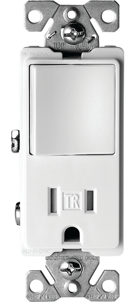 EATON-COOPER WIRING TR7730W Deco Switch and Receptacle White