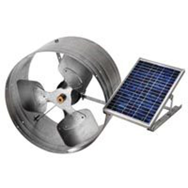 LL Building Products Power Gable Mount Solar Vent 500 CFM Galvanized Steel