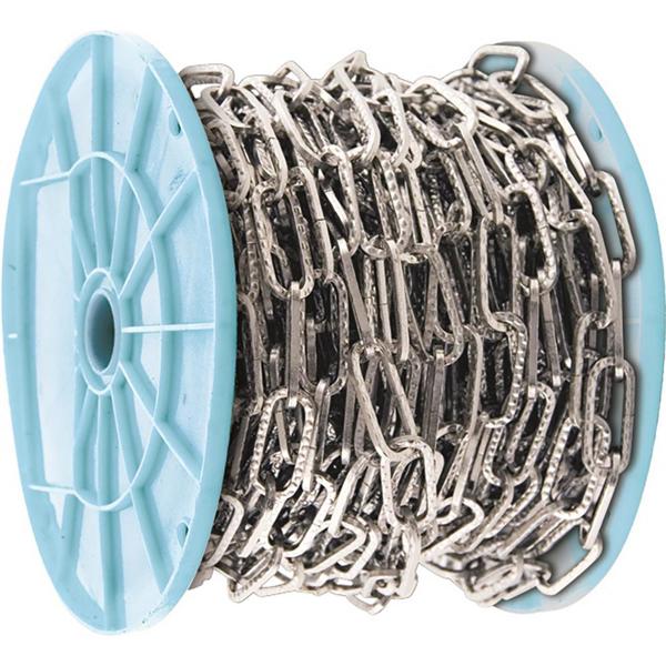 VULCAN 540032 Decorative Chain 2.73 Mm Hammered Oval 65 Feet Per Roll Nickel