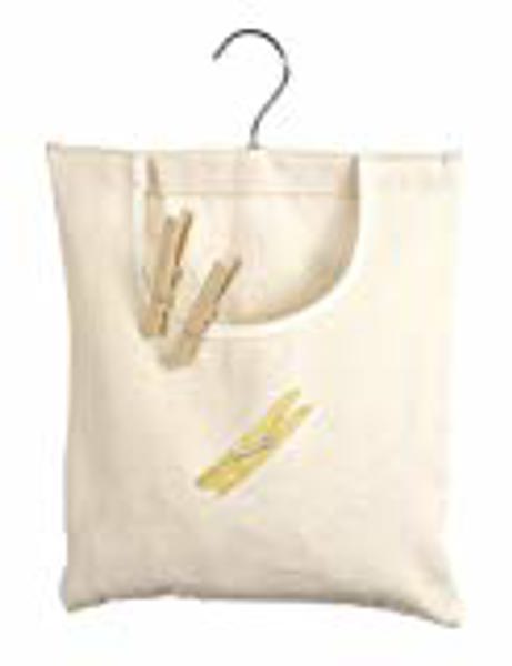 Whitmor 6462 789 Clothespin Bag Canvas Durable Storage Organizer for Clothespins Natural Color
