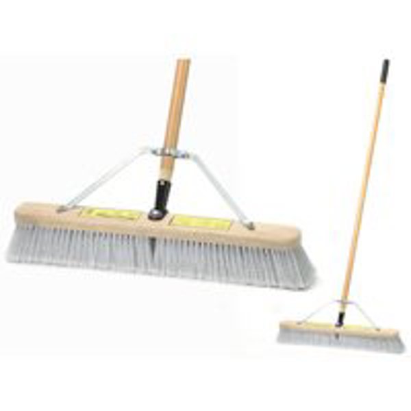 DQB INDUSTRIES 1425AJOR Push Broom 24 In Fine Flagged Synthetic with Brace
