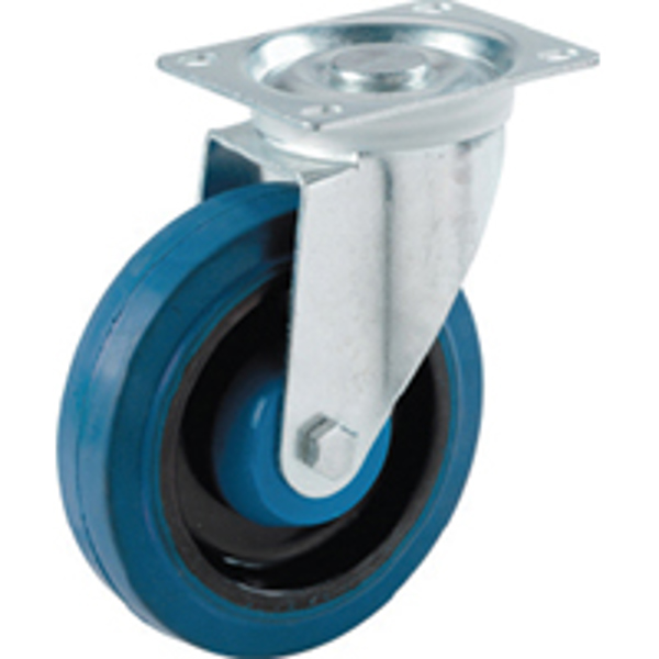 Shepherd Hardware D04057 Heavy Duty Swivel Caster 4 In Blue Rubber