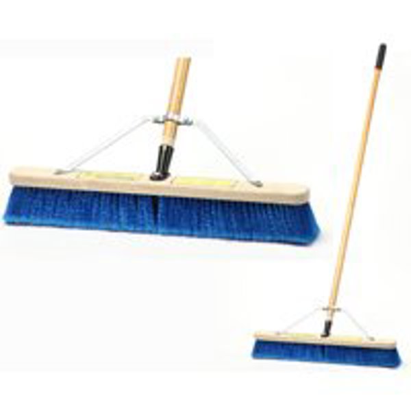 Simple Spaces Push Broom with Brace 24 In Indoor/Outdoor