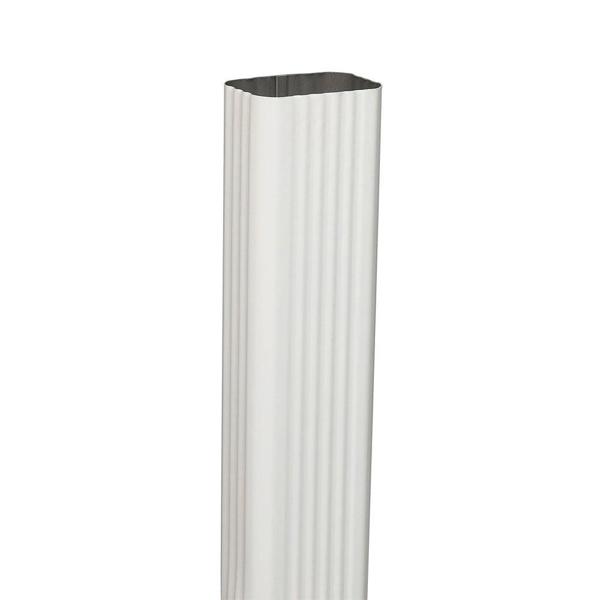 Amerimax Home Products 8421083 Gutter Downspout 2x3 Aluminum White Corrugated