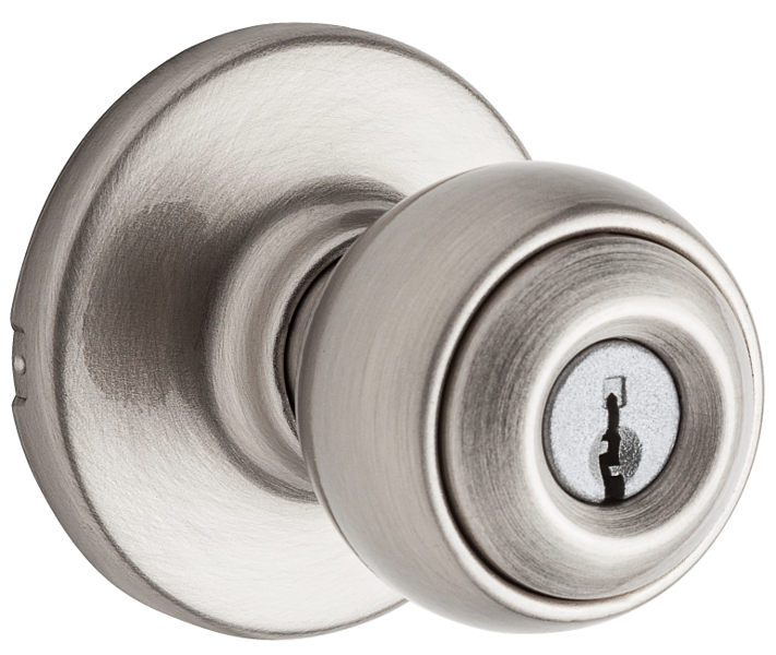 Kwikset Corporation 400P15CPK6 Entry Lockset Knob Keyed Satin Nickel Grade 3