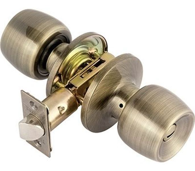 Toledo & Co Inc V1920MAUS5 Privacy Lockset Malaga Residential Antique Brass