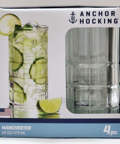 Anchor Hocking 68332L20 Clear Tumbler Beverage Set 16 Oz