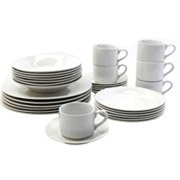 GIBSON OVERSEAS INC 66032.30 Dinnerware Set 30 Piece Round Whiteware Porcelain White