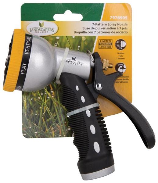Landscapers Select YM7674 Hose Nozzle 7 Pattern Female Metal Black
