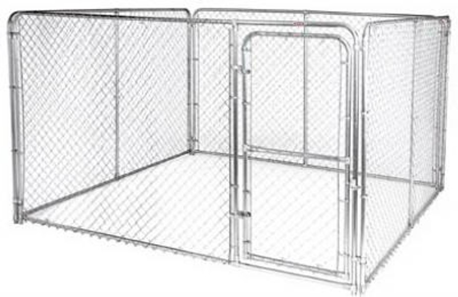 Stephens Pipe & Steel DKS11010 Dog Kennel 10X10X6F Pipe and Steel Silver