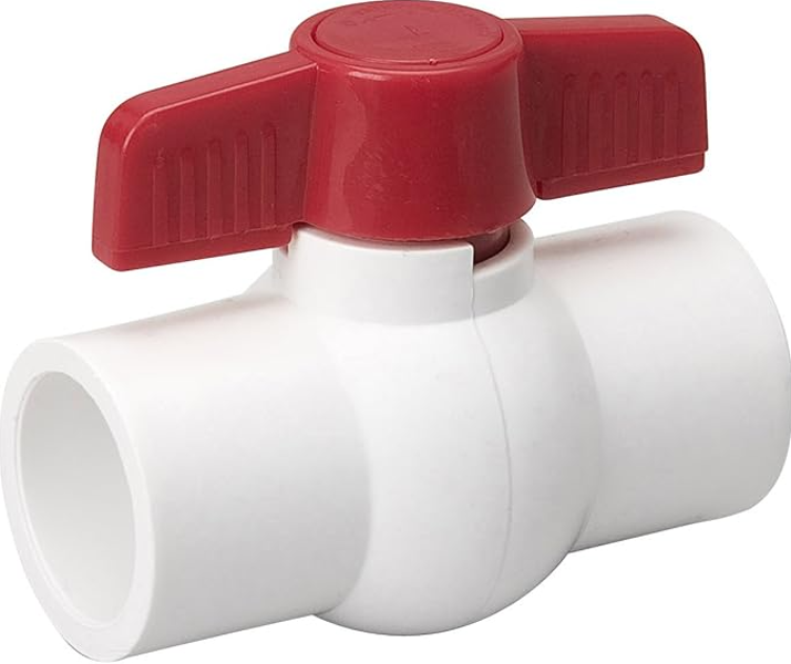 B&K Industries 107-637 Compression Ball Valve 1-1/2 In Connection PVC Body 150 PSI