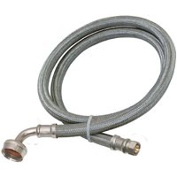 Eastman 41043 Dishwasher Hose 6 Ft 3/4 In x 3/8 In Chrome Stainless Steel