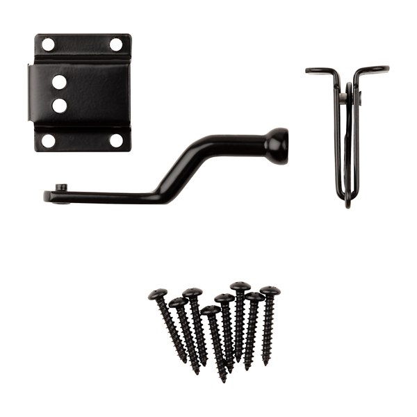 National Hardware N342-626 V21A Black Self Adjusting Gate Latch