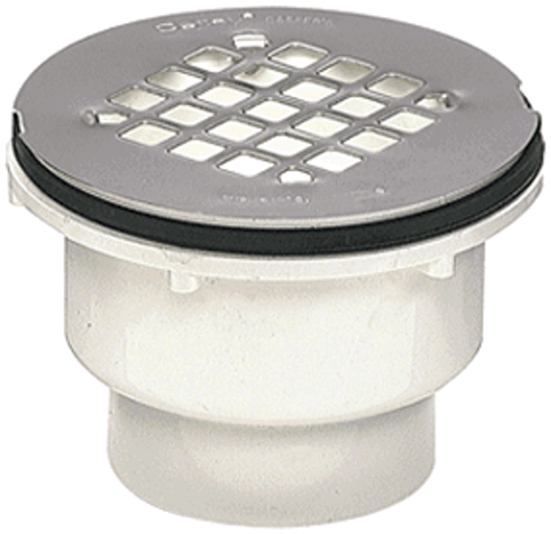 Oatey 42045 Shower Drain PVC With Receptor Base Stainless Steel