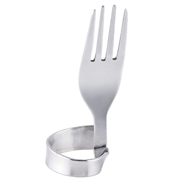 Tablecraft BFCH4 Fork Card Holder Stainless Steel Durable Design for Menu Cards and Labels