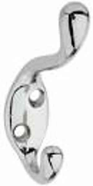 National Hardware N266049 Coat and Hat Hook 75 lb Capacity White Zinc Heavy Duty
