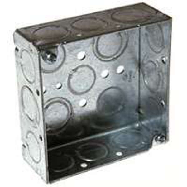 SQUARE9 RACO 8189 2 Gang Outlet Box Gray Ceiling Steel 4 In 1-1/2 In Deep