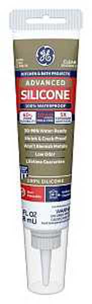 GE Sealants & Adhesives 2812563 Silicone Caulk 2.80 Oz Clear 24 Hour Curing Tub and Tile