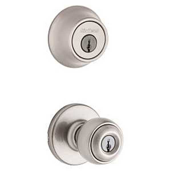 Kwikset 690P15CP6ALRCSK6 Polo Entry Lockset Combo Knob Handle 1-Cylinder Deadbolt Satin Nickel