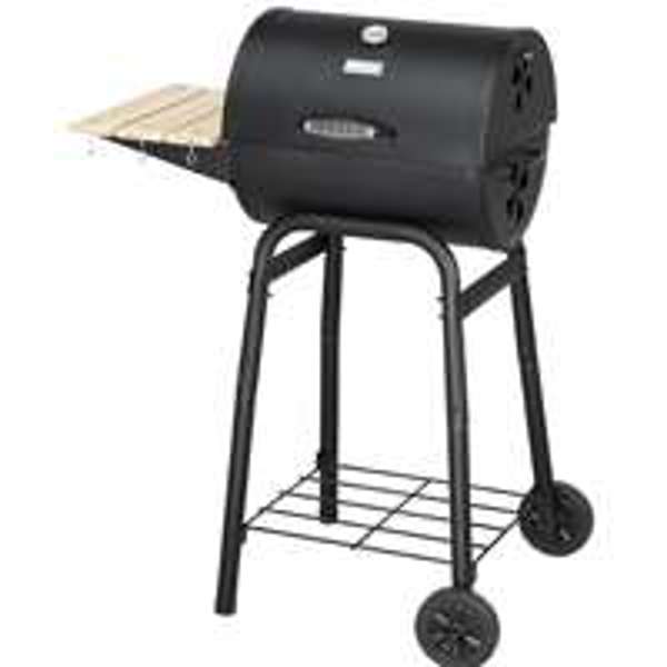 Omaha TBD-1B Charcoal Grill 252 Sq In with Side Shelf Storage Rack
