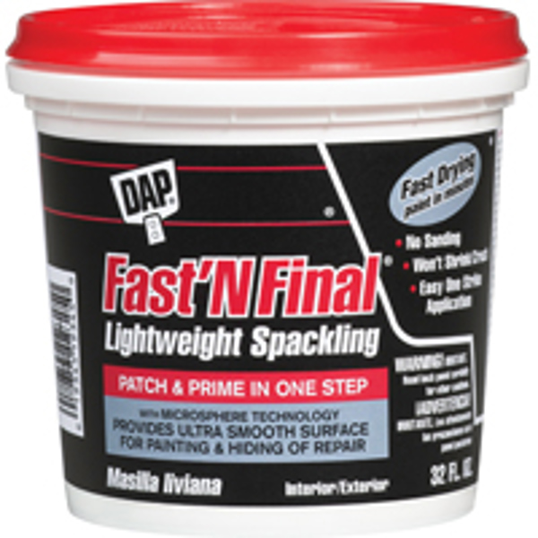 DAP INC 12142 Spackling Paste 1 Qt White Tub