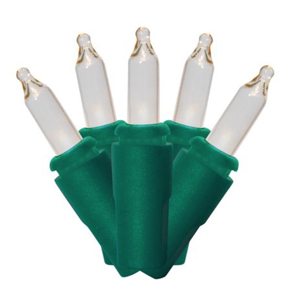 Brite Star 37-341-00 Mini Light Set 100 Lights Clear with Green Wire