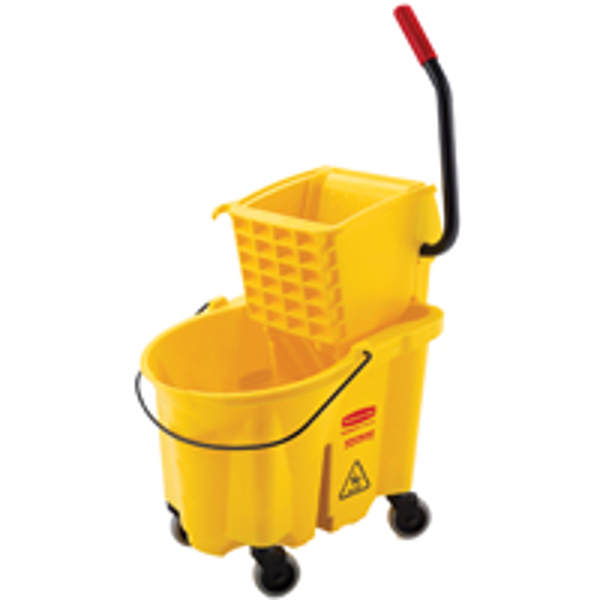 Rubbermaid FG748000YEL Mop Bucket 26 Qt Capacity Yellow WaveBrake Design Durable Plastic