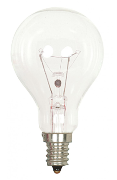 Satco S2740 A15 Light Bulb 40 Watts 120V Incandescent 1000 Average Rated Hours 420 Lumens Candelabra Clear