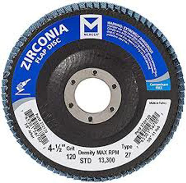Mercer Abrasives 272120 Zirconia Flap Disc 4-1/2 In x 7/8 In Grit 120