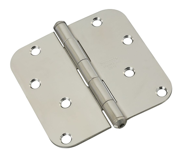 National Hardware N225-979 Full Mortise Mounting Door Hinge 4 In x 4 In Stainless Steel 3 1/2 In Frame Leaf