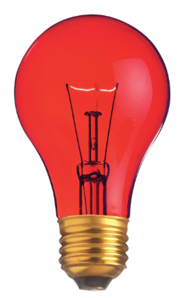 Satco S6080 A19 Incandescent Light Bulb 25 Watts Red Medium Base 2000 Average Rated Hours