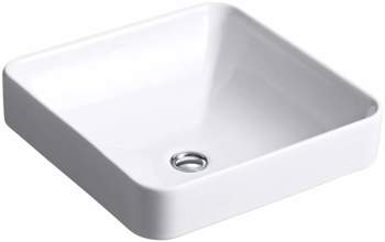 Kohler 2661 15 3 4 Inch White Square Vessel Sink With Overflow